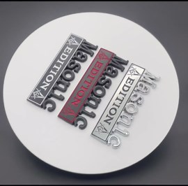 Metal Masonic Edition Car Emblem, 3D Badge Decal with Strong Adhesive, Durable Auto Exterior Sticker for Cars, Trucks, SUVs & Vans (Black Red)