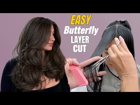 How to Cut a Perfect Butterfly Layers | Butterfly Layer Cut and Professional Blow Dry Tutorial