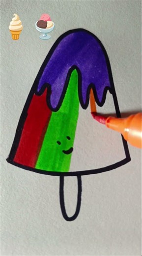 Ice cream drawing/How to draw a cute ice cream easy step by step #ice cream drawing #art#shorts