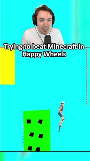 Trying to beat minecraft in happy wheels #gaming #funny #happywheels