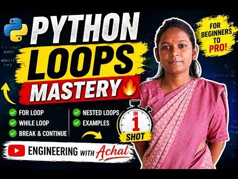 👉 Python Loops Mastery 🔥 | for & while Loop in One Shot (Hindi)