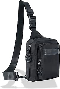 FORZAROCKET Smart Crossbody Bag w/Long Strap 64" – Double Compartment Sling Bag w/Extended Strap – Women Men Fanny Pack – Two-Way Zipper – Phone Holder w/Foldable Pocket – Travel & Plus Size Friendly