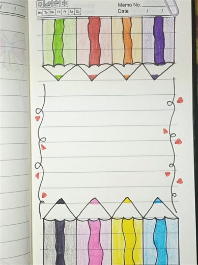 Beautiful Border Design Idea | Cute Border Design Idea | Amazing Border Design Idea for Paper #drawing #doodlesoftiktok #viralvideos #cardtutorial #borderdesign