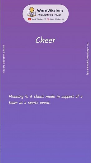 What does "Cheer" mean? | English vocabulary shorts | #cheer #wordwisdom