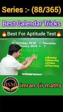 Calendar Tricks | Best Trick for Calendar | Maths Tricks | imran sir maths #shorts