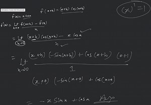 Derivatives of xcosx from first principle... | Filo
