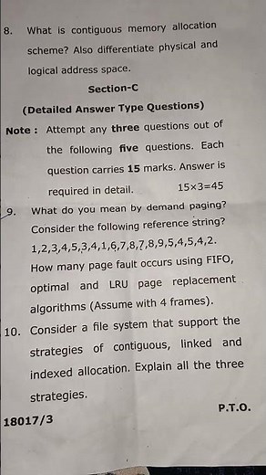 BCA(4 semester) Operating System Question Paper#shorts #ytshorts #questionpaper2025 #ccsu#video#exam