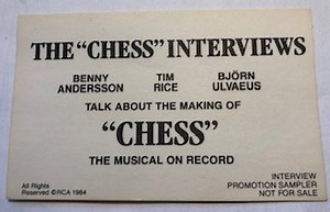 Björn Ulvaeus, Benny Andersson, Tim Rice - Chess Interviews