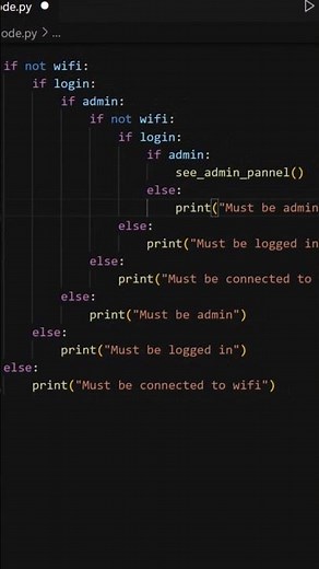 Avoid using nested if statements #python #programming #softwareengineer