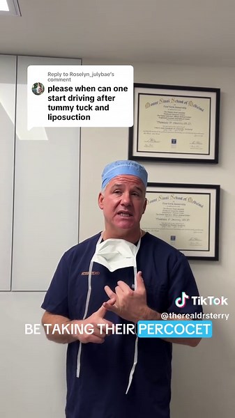 Replying to @Roselyn_julybae There is no hard rule answer to this question, but without a doubt they must be off any opioids they may be taking for pain! #tummytuck #tummytuckjourney #painkiller #opioids #driving #plasticsurgery