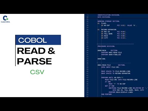 COBOL Live Coding: How to Read & Parse CSV Files with the UNSTRING Statement