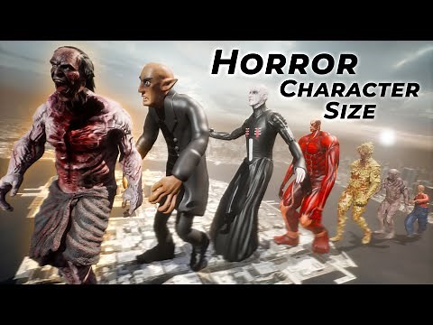 Horror Character Size Comparison in 3D | 3D Animation size Comparison