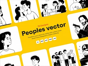 People Vector Illustrations | 75 Diverse Characters (digital Download) - Etsy