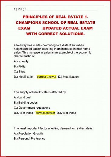 Principles Of Real Estate 1 Champions School Of Real Estate video