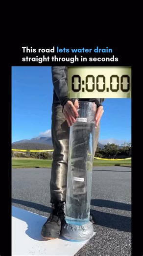 AI | Innovation | Robotics on Instagram: "Watching water disappear feels unreal. This road makes it happen. Most roads trap water on the surface. This one lets water pass straight through. The material is called pervious concrete. It has tiny gaps that allow fast drainage. Water does not pool or spread across the road. It drains below in seconds. This reduces flooding and hydroplaning. Should cities replace normal roads with this? Follow @furiouslytech #engineering #infrastructure #technology"