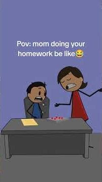 Mom's doing homework be like 😂