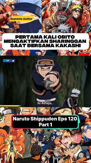Naruto Shippuden Eps 120 Part 1 Pertama kali obito mengaktifkan Sharinggan saat bersama kakashi #NarutoShippuden #Naruto #Anime #Animelovers #Naruto | Supremee Author