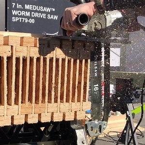 4.8K views · 32 reactions | Tired of cutting individual joists? The new Worm Drive Carpentry Chainsaw can cut a whole group at once with a tool specifically designed for the job so there’s no compromise in the build! Skilsaw #saws #saw #chainsaw #tools #powertools #construction #ptrskiwoc19 #ptrski19 | Pro Tool Reviews | Facebook