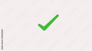 Red check mark tick isolated on white background. Check mark icon animation , right mark icon. Red color Check mark verified selection, check mark sign icon animation, check icon, green checkmark.