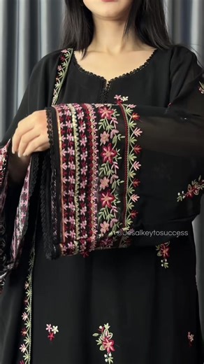 Exclusive Black Sequin kurti Set with Dupatta