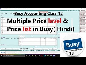 #12 Multiple Price Level in Busy (Hindi) | Using Different Pricing Modes in BUSY (Hindi)