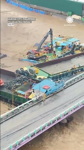 Typhoon Chaos: Barges Collide with Bridge in Philippines