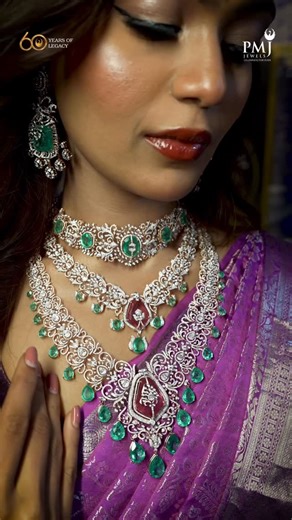 PMJ Jewels on Instagram: "A statement masterpiece featuring uncut diamonds, vivid emerald drops, and royal ruby accents — the perfect blend of heritage and modern elegance. Elevate your bridal look with this timeless designer jewellery. Love this set? Tap here for details 👉 https://tinyurl.com/ywpanczu"