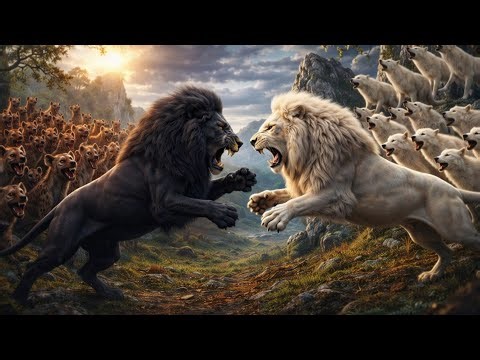 Epic AI Wildlife War | White Lion & White Wolves vs Black Lion & Hyenas | The Great Forest War |