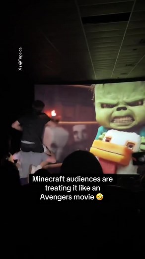 Chicken Jockey Cinema Reactions in Minecraft Movie