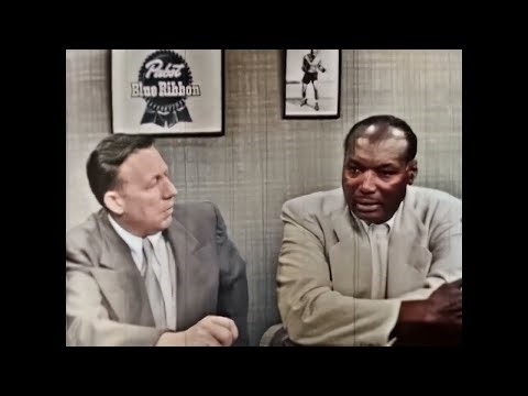 RARE! Sugar Ray Robinson's Trainer George Gainford & Rocky Graziano – Interview Colorized