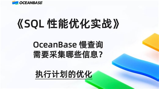 《SQL性能优化实战》OceanBase 慢查询需要采集那些信息？执行计划的优化