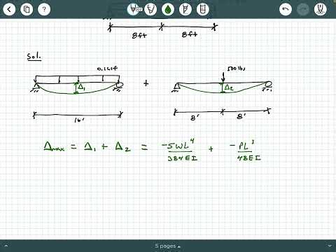 Mechanics of Materials - Video 96: Deflection Formulas Example 1