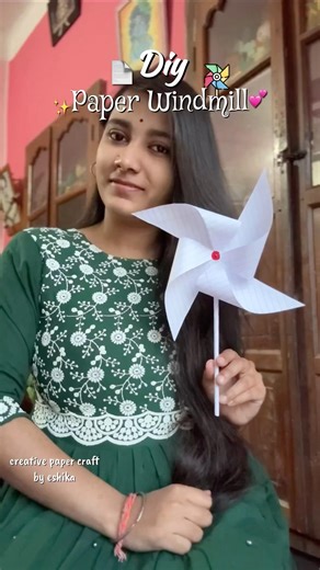 DIY Spinning Windmill TUTORIAL 🌬️✂️ #shorts #diy #paperwindmill #spinning
