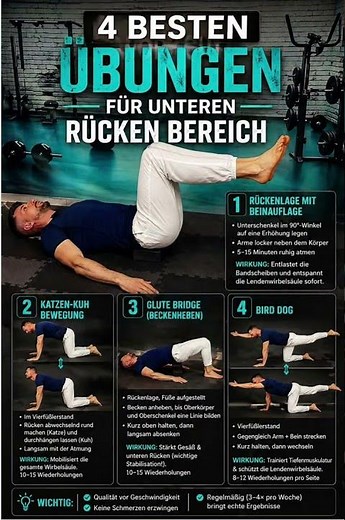 🧘4 Besten Übungen für unteren Rücken Bereich#rückenübungen#rückenschmerzen#gelenkgesundheit#mobility