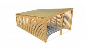 Custom Lath House - 30 ft L x 20 ft W - 3D model by Forever Redwood