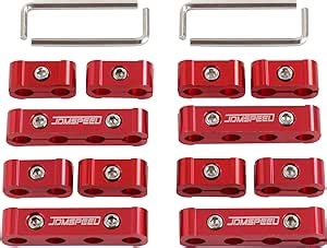 JDMSPEED Engine Spark Plug Wire Separator Divider 8mm 9mm 10mm Red 12pcs Replacement for 8 Cylinder Vehicles Racing Car