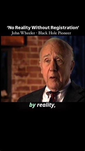 Follow for more on Consciousness. Physicist John Wheeler believed that reality isn’t made of particles, but of information. That’s what he meant by: “It from Bit.”Every physical thing “it” comes from a binary choice: yes or no, observed or not. No observation, no existence. He called it the Participatory Universe: A reality that doesn’t unfold on its own, but through interaction. 📌 Source: Webofstories.com– John Wheeler 🔗 Full interview not found, but all available snippets are on that website