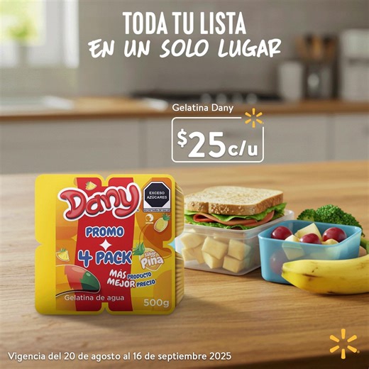 Refréscate este regreso a clases con Gelatina​ Dany 🍓🍊. Ven a Walmart y disfruta todos sus sabores.​ 👉 https://bit.ly/4lJMQ75 ​ 👉 https://bit.ly/47O2zP6 ​ 👉 https://bit.ly/41W5Acu | Walmart México