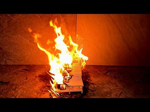 🔥 Mini House on Fire | Flames Slowly Consume and Destroy Everything