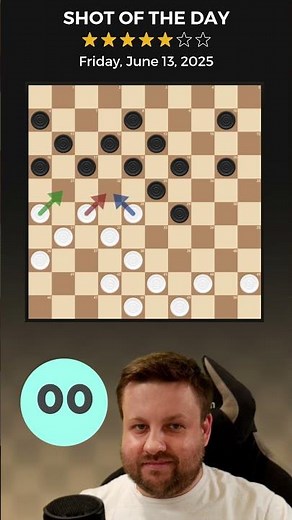 Shot of the Day – June 13, 2025 ➡️ Learn How to Play Checkers at www.worldofcheckers.com