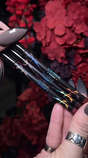 🌘 Black Moon Cosmetics®️🌒 on Instagram: "These are our top three Moon Liner picks for Valentine’s: 🩸BANSHEE Eyeliner 🥀SCARLET Lip liner 🍷POLTERGEIST Lip liner Drop by our store or shop online ❤️"