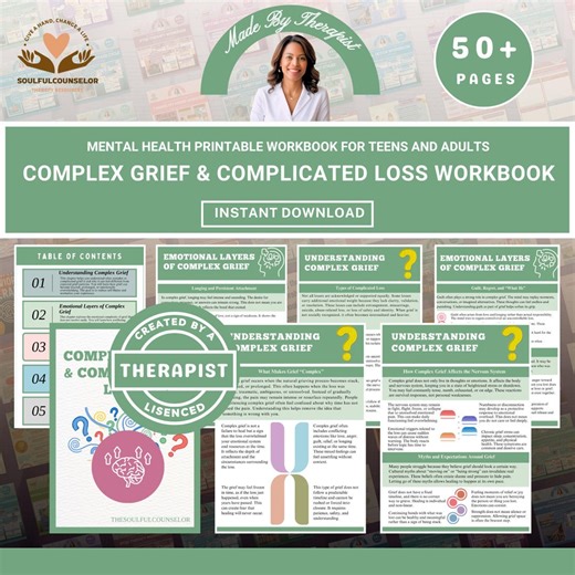 Complex Grief and Complicated Loss Workbook | Trauma-informed Grief Healing | Teens & Adults | Therapy Worksheets PDF - Etsy