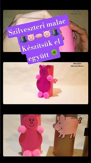 Szilveszteri malac papírgurigából – egyszerű szilveszteri kézműves ötlet 🐷🎉
