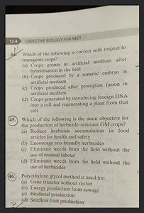 [Solved] Polyethylene glycol method is used for: - College Alge... | Filo