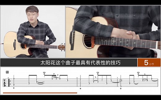 真的是指弹入坑曲？太阳花《Sunflower》Cover孙培博 完整吉他指弹教程 谱例同步