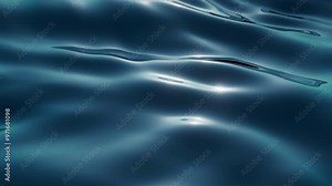 cycled 3d animation. Abstract animated background of wavy water surface. Liquid texture macro. Deep blue sea intro