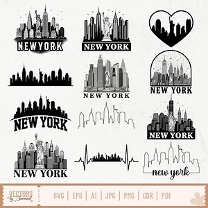 New York City Skyline SVG, Skyline New York Svg, New York Skyline Clipart, New York Skyline PNG, New York Skyline Outline Svg - Vector - Etsy