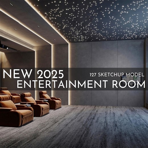 2025 NEW! 127 ENTERTAINMENT ROOM - Sketchup 3D Interior Design Model - Etsy