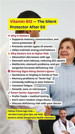 Vitamin B12 Deficiency After 60 — Silent Symptoms Most Seniors Ignore