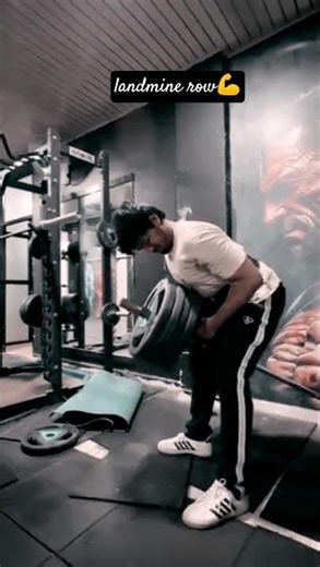 Title:-"LANDMINE ROW: Build a Stronger Back & Shoulders"*#fitness#demonback#gym#trending#weighttrain